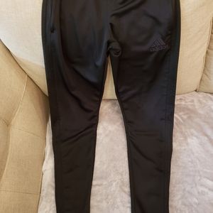 Mens all black Adidas soccer sweatpants dri-fit